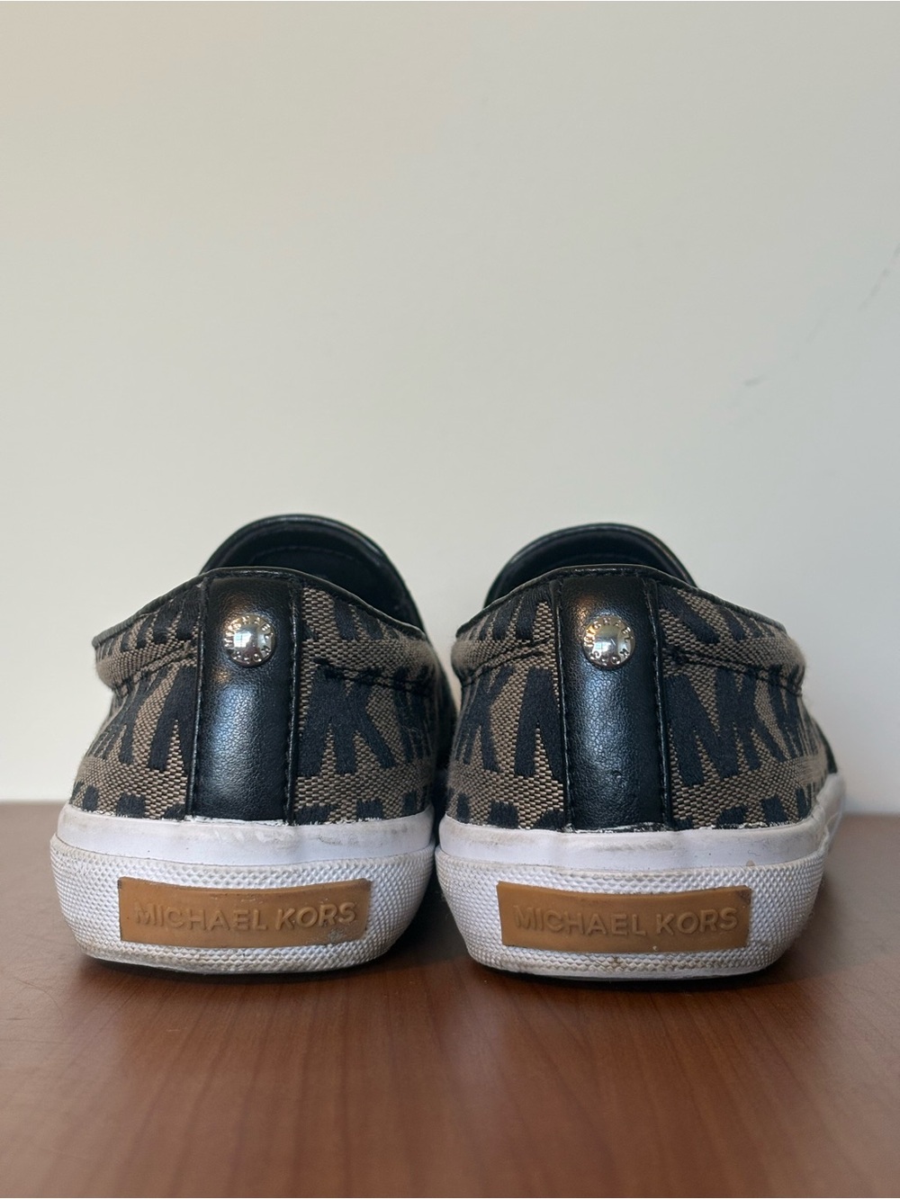 MICHAEL Michael Kors Keaton MK Logo Slip On Sneakers Women’s 7.5 Black Canvas - Picture 4 of 8